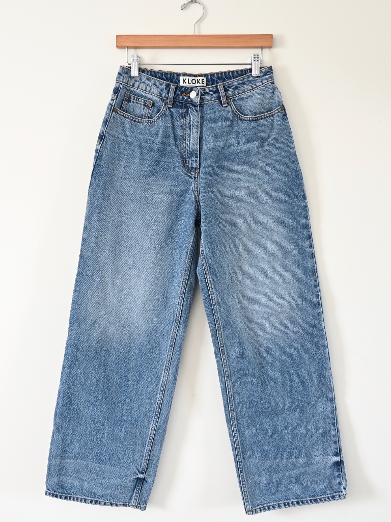 Kloke Temple Jean Mid Wash Wide Leg Japanese Denim Jeans Size 29